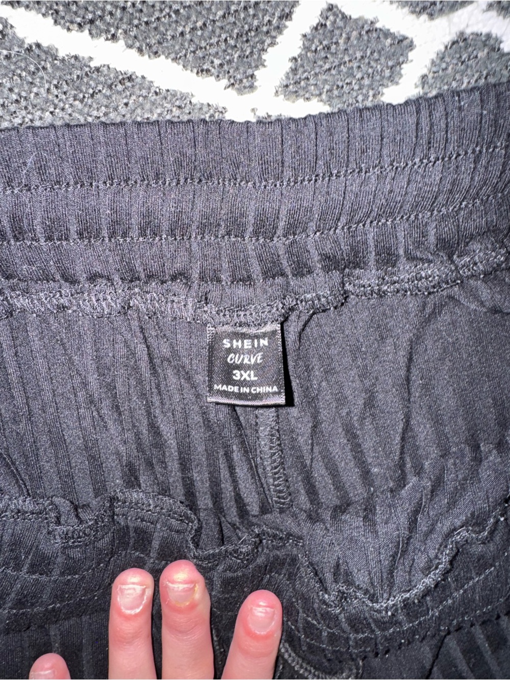SHEIN Curve 3X Black Ribbed Wide Leg Lounge Pants Soft Knit Relaxed Fit - Picture 4 of 4
